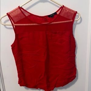 Red sleeveless top